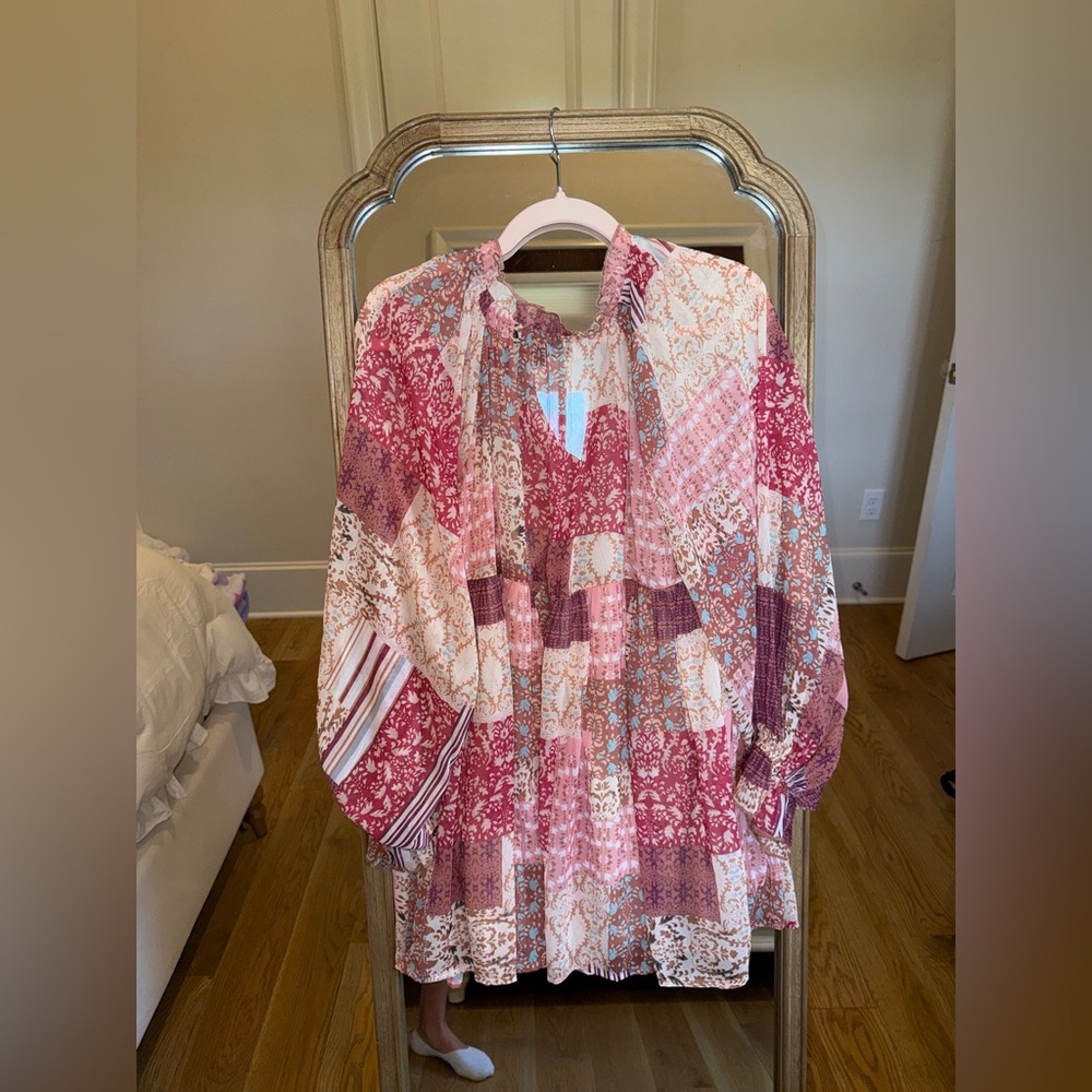 Patchwork Pink Boho Tunic